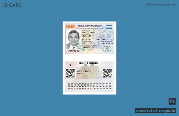 Honduras-Personalausweis, Version 2 – Beispielvorschau